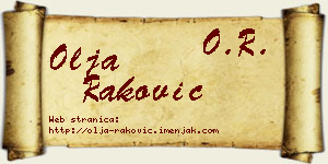 Olja Raković vizit kartica